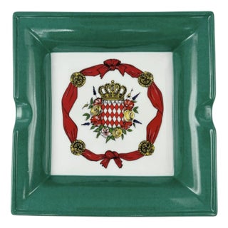 Vintage Monaco Limoges Porcelain Ashtray Crest Monte Carlo For Sale