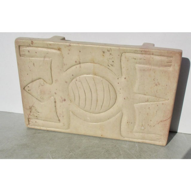 African Carved Soapstone Tray Circa 1980s For Sale - Image 4 of 7