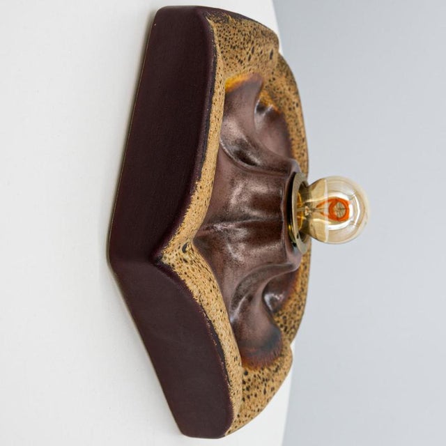 Ceramic Wall Light attributed to Pan Leuchten, Germany, 1960s For Sale - Image 11 of 13