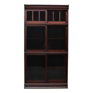 Danner Arts & Crafts Mahogany 3-Stack Sliding Door Barrister Bookcase C1920 For Sale