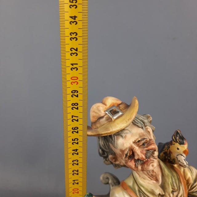 Vintage Ceramic Sculpture of Seated Merchant from Capodimonte, 1960s For Sale - Image 14 of 15