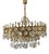 Large Chandelier in Gilded Brass and Crystal from Palwa, Germany, 1970 For Sale