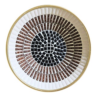 Mid Century Modern Atomic Kraftware Ceramic Tile Bowl For Sale