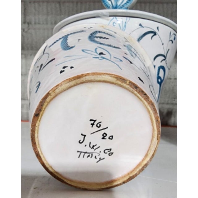 Hand Painted, Signed and Numbered Limited-Edition Italian Pottery Canister Set For Sale - Image 6 of 6