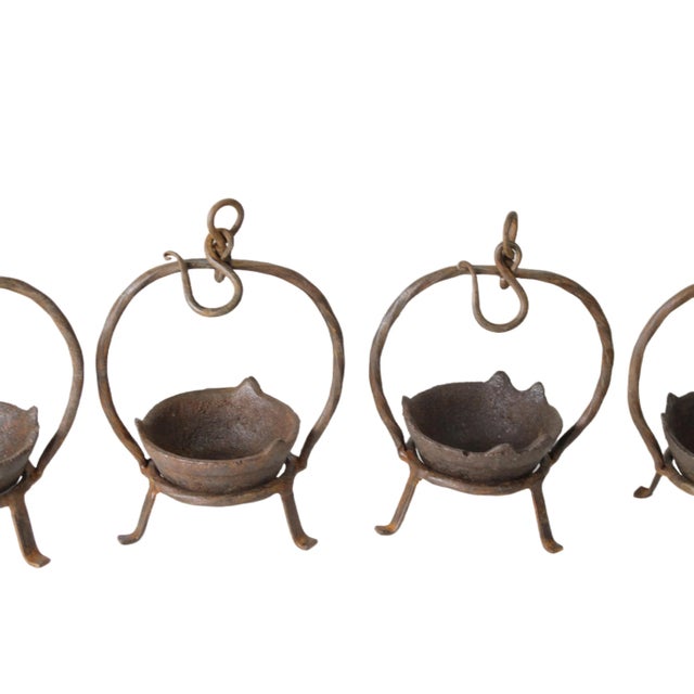 1900 - 1909 Set of 5 Vintage Oil Burner or Candle Holder For Sale - Image 5 of 9