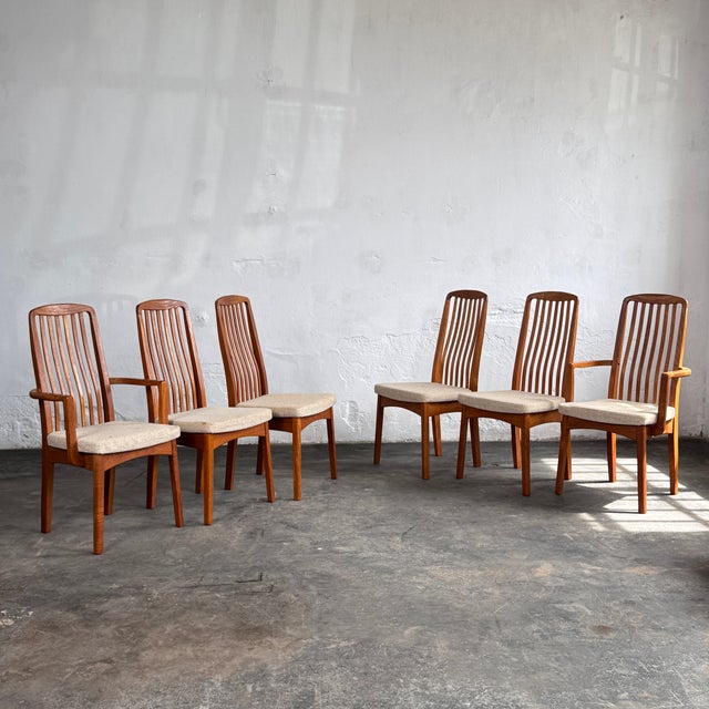Beige Vintage Danish Dining Chairs, 1990s, Set of 6 For Sale - Image 8 of 16