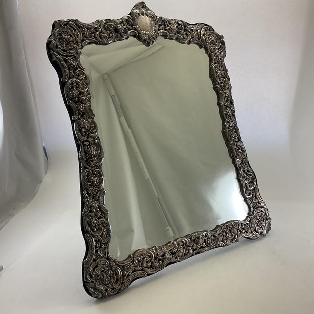 Ref # FD1860 Item Description : After a XIX - C. Rare Gem Silver Victorian Mirror , One of a kind. Pattern : Chased, Size...
