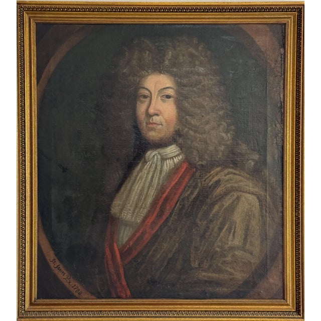 This original oil on canvas is a refined and characterful 18th-century British portrait, signed and dated in the lower...