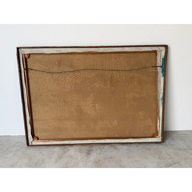 1960s Mid-Century Modern Expressionist Abstract Acrylic on Canvas Painting, Framed For Sale - Image 16 of 16