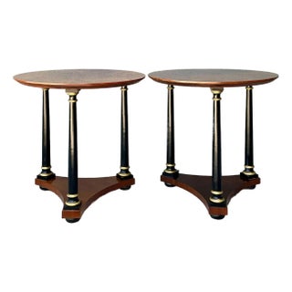Vintage Regency Gilt Tipped Side Tables - A Pair For Sale