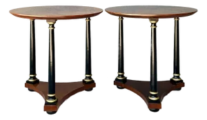 Vintage Regency Gilt Tipped Side Tables - A Pair