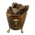 Antique Copper & Brass Kindling and Wood Holder – Lion Head Ring Pulls & Claw Feet For Sale