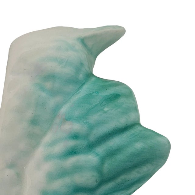 Mid Century Ceramic Swan Wall Pockets Pair Pink Green Planters Wall Art For Sale - Image 9 of 10