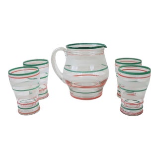 Mid 20th Century Decorated Juice Set, 5 Pcs. For Sale