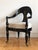 Danish Cabinetmaker Armchair, 1860s, Black Lacquer With Gold Decoration, Brass Castors, Empire/Biedermeier For Sale - Image 12 of 18