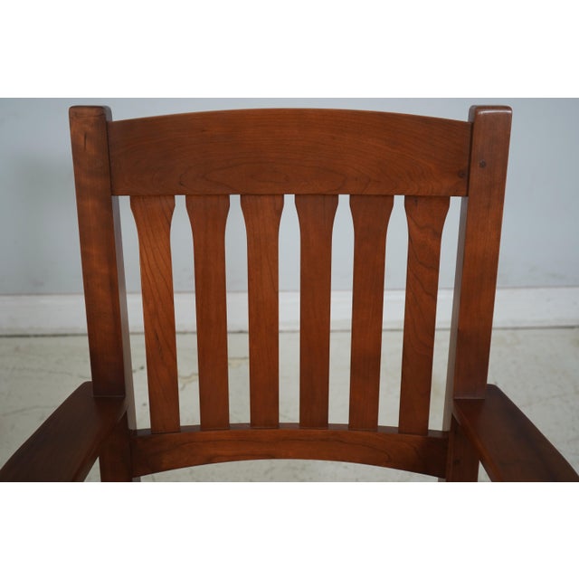2000 - 2009 Stickley Cherry Arts & Crafts Office Desk Chair For Sale - Image 5 of 12
