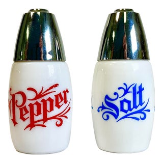 Mid-Century Boho Chic Americana Cafe Salt & Pepper Shakers - A Pair. For Sale
