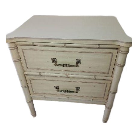 1970s Hollywood Regency Authentic Nightstand 2 Drawer For Sale