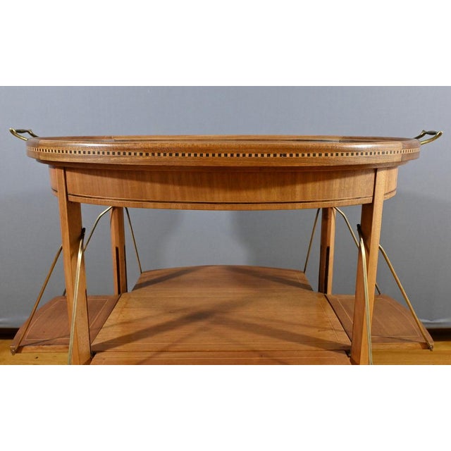 Vintage Art Deco Tea Table in Blond Mahogany, 1920 For Sale - Image 13 of 18