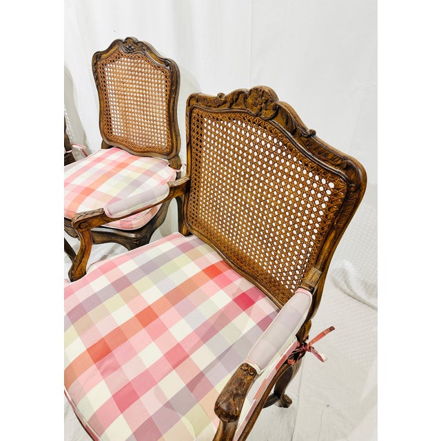 Mid 20th Century Mid 20th Century Set of 4 French Louis XV Style Cane Chairs For Sale - Image 5 of 11