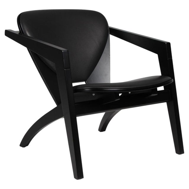 Wood Vintage Butterfly Lounge Chair in Black Beech and Full Grain Leather by Hans J. Wegner for Getama, 2000s For Sale - Image 7 of 7