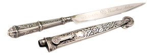 Gaucho-Style Silver Dagger with Reliefs and Applications