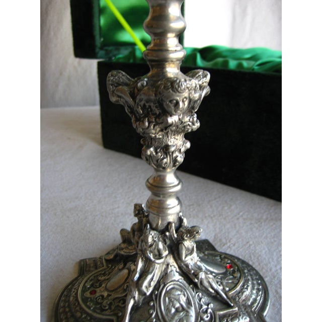 Vintage Pewter Chalice in Box Gothic Style For Sale - Image 4 of 9