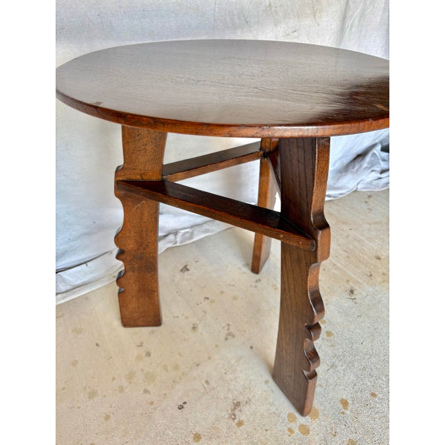 Brown 20th Century English Oak Tavern Cricket Table For Sale - Image 8 of 12