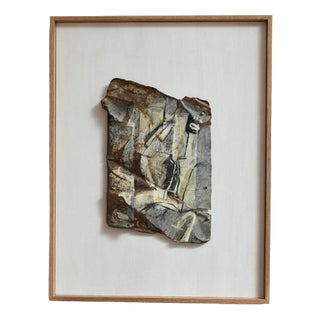 Gen, Abstract Composition, 1980s, Mixed Media Painting on Metal, Framed For Sale