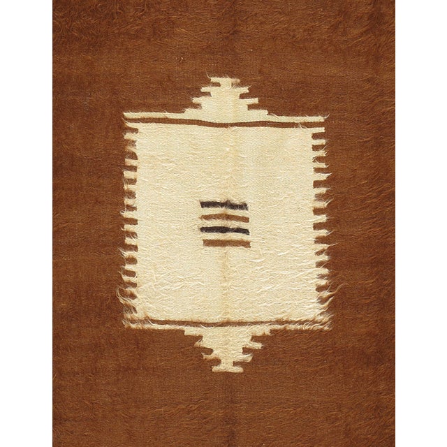 Modern Vintage Turkish Hand Woven Mohair Area Rug, 4'7" X 6'5 For Sale - Image 3 of 5