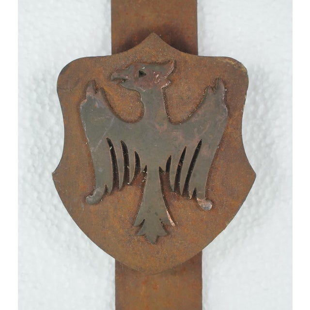 Black Pair of Gothic Wrought Iron Grand Entry Double Door Pulls For Sale - Image 8 of 11
