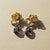 Metal Lotus Amethyst Drop Earrings, Pair For Sale - Image 7 of 7