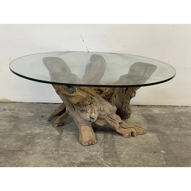 Wood Vintage Driftwood Coffee Table 37" For Sale - Image 7 of 7