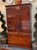 Antique 18c Flame Mahogany Inlaid Linen Press Armoire Cupboard For Sale - Image 4 of 6