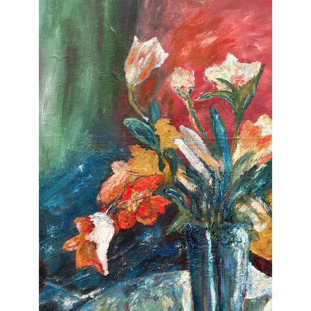 Scandinavian Artist, Vase, 1960s, Oil on Panel, Framed For Sale - Image 10 of 13