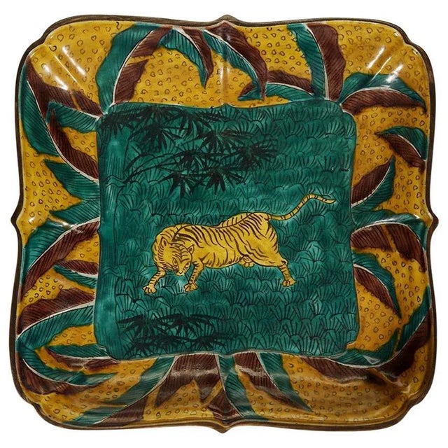 Japanese Yoshidaya Saiko Kutani Ceramic Dish For Sale - Image 11 of 11