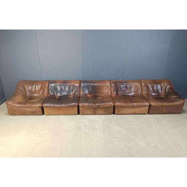 Mid century thick Buffalo neck leather sofas by de Sede consisting of 5 elements. Desede stands for pure quality of...
