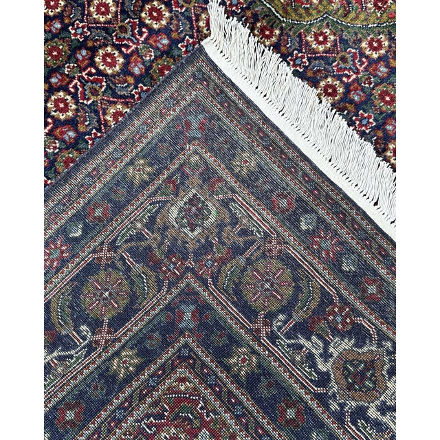 Hand-Knotted Herati Mahi Medallion Wool Rug, Navy Field, 9'11" X 6'8" For Sale - Image 12 of 13