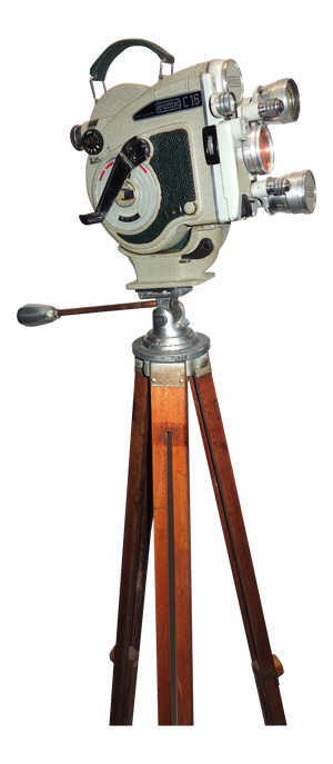 1956 Austrian Motion Picture Camera on Wood Tripod