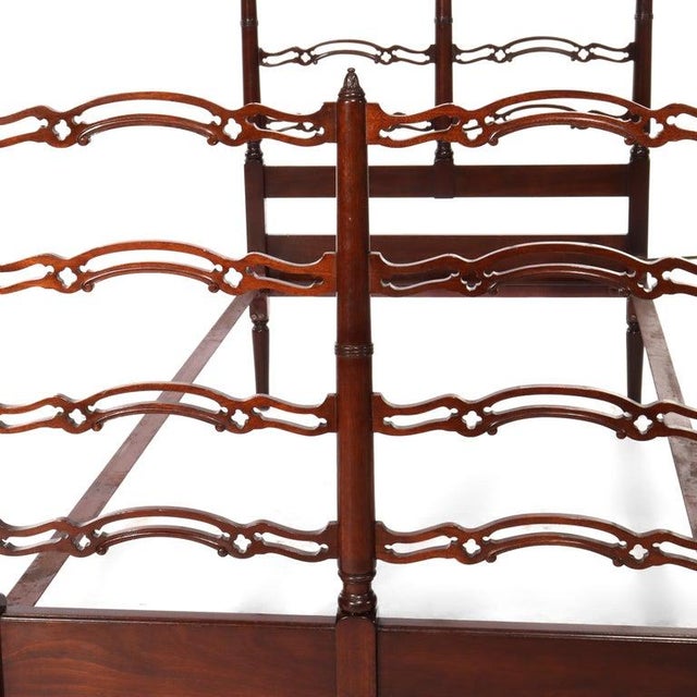 Vintage Mahogany Filigree Twin Bed C1940 For Sale - Image 4 of 10