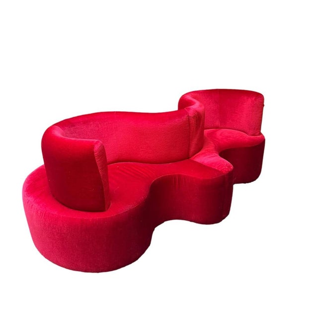 Danish Two-Piece Cloverleaf Red Sofa by Verner Panton for VerPan, 2000s For Sale - Image 12 of 12