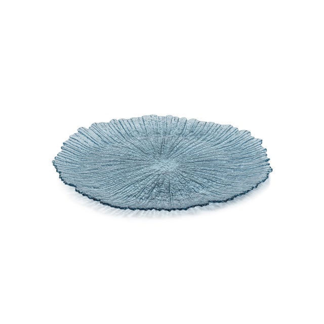 Axel Icy Sapphire 12.75" Glass Platters, Set of 6 For Sale In Los Angeles - Image 6 of 6