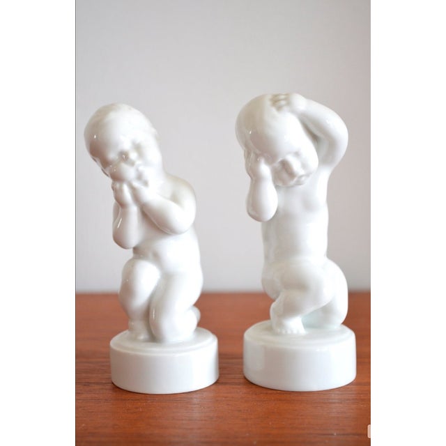 Two children's figurines by the Danish artist Svend Lindhart for the Bing & Grondahl porcelain manufactory. - The...
