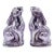 Pair of Vintage Mid-Century Lavender Iridescent Glass Bunny Bookends For Sale