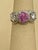 1 Ct Round Pink Sapphire & 1.5 Ct Diamond 18 Karat White Gold Ring, Estate For Sale - Image 12 of 18