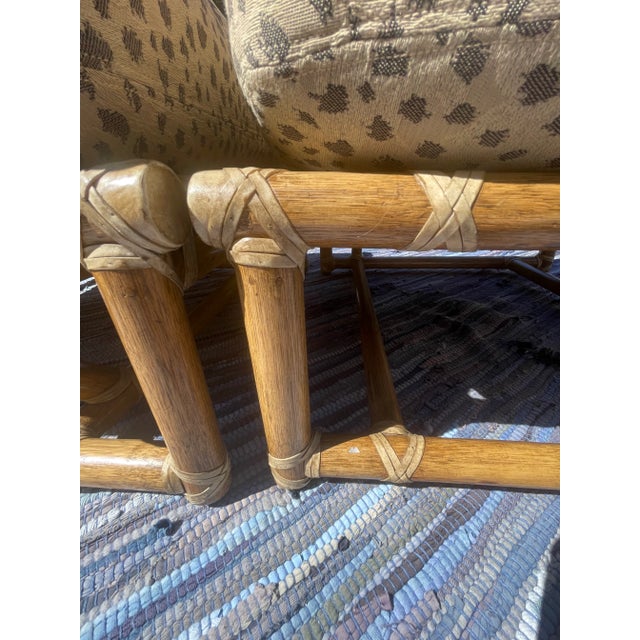 McGuire Vintage Rattan Lounge Chair & Ottoman, an Oversized Set of 2 For Sale - Image 14 of 14