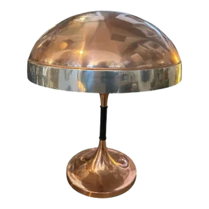 1970s Mid-Century Modern Copper and Steel Italian Table Lamp