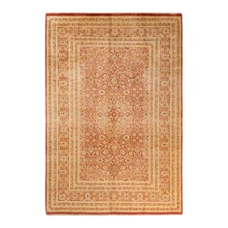 Mogul, One-of-a-Kind Hand-Knotted Area Rug - Orange, 6' 3" x 9' 2" For Sale