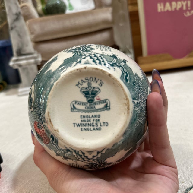 Ceramic Small 1970s Teal and White English Jar For Sale - Image 7 of 7