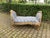 Wood Late20C French Louis XVI Gold Gray Velvet Settee-1Pc For Sale - Image 7 of 13